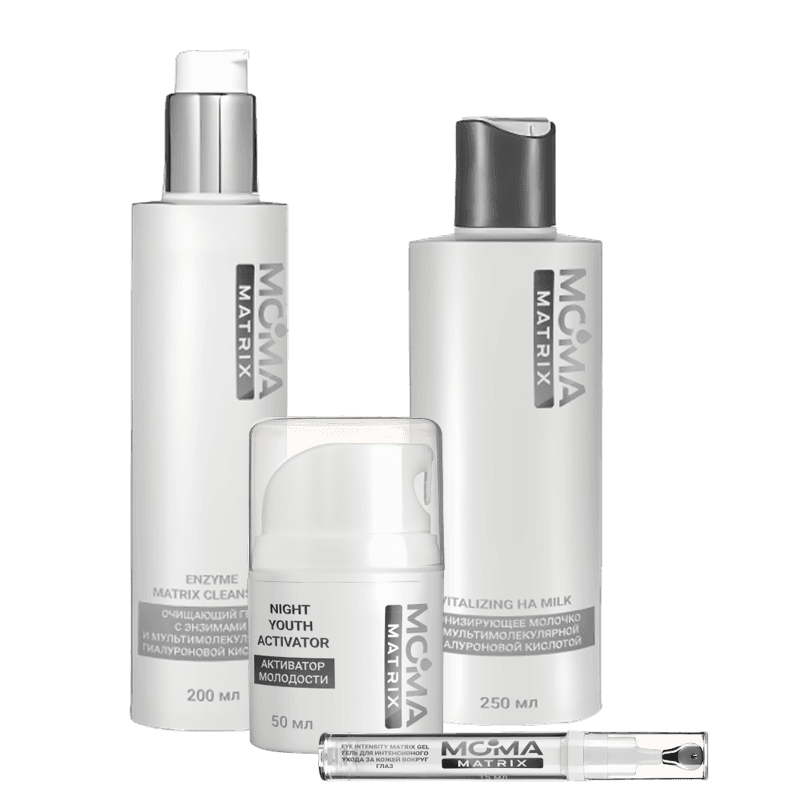 Базовый ритуал Anti Age MOMA MATRIX — гель, молочко, гель для век и термальная вода
